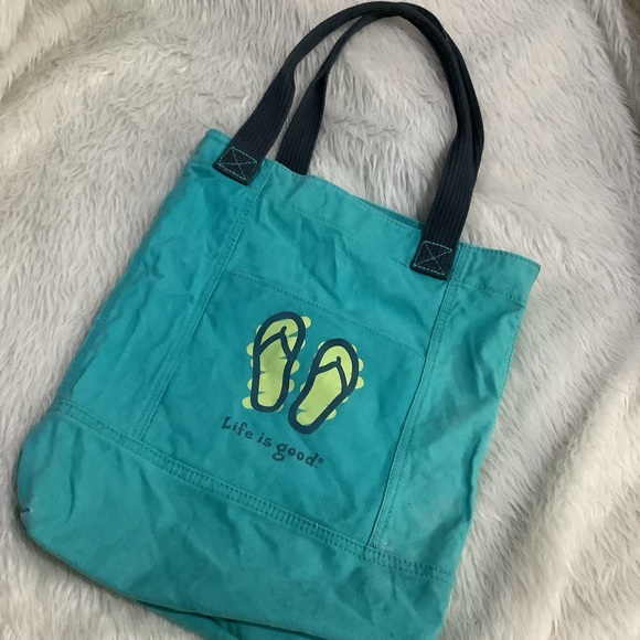 Life Is Good Bags Life Is Good Summer Beach Flip Flops Tote Bag